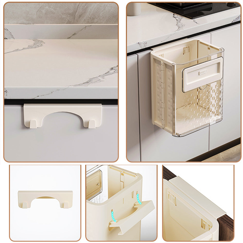 Space-Saving Hanging Collapsible Trash Can for Kitchen