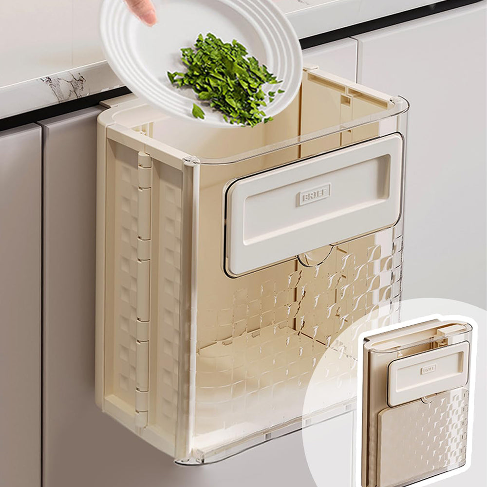 Space-Saving Hanging Collapsible Trash Can for Kitchen