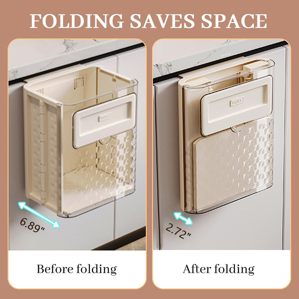 Space-Saving Hanging Collapsible Trash Can for Kitchen