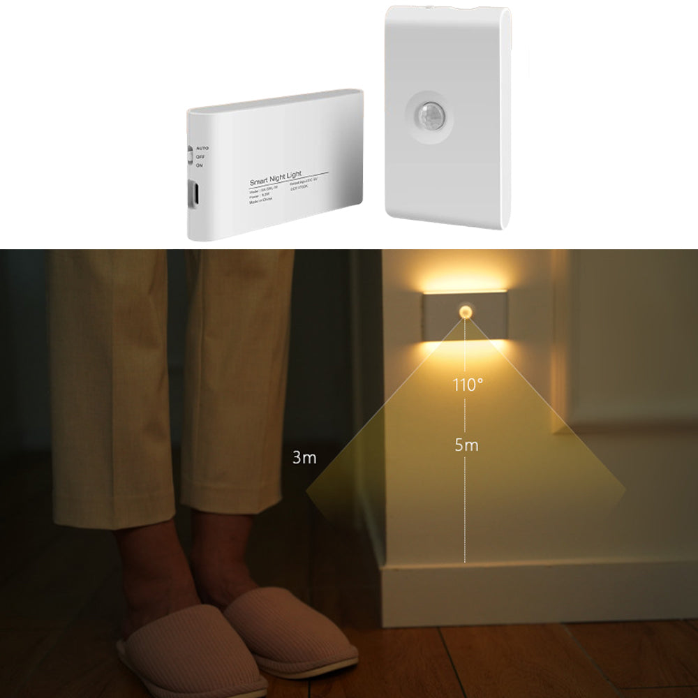 Motion Sensor LED Nightlight for Home, Bedroom and Stair - USB Rechargeable