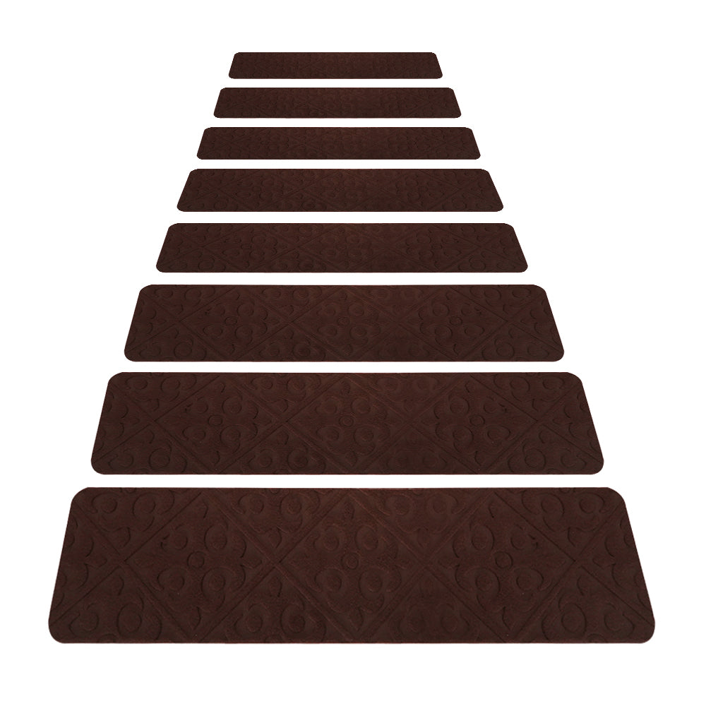 COMFEYA 8 Pack Carpet Stair Treads Non-Slip Stair Carpet Rugs | Protect Wooden Stairs | Easy Installation