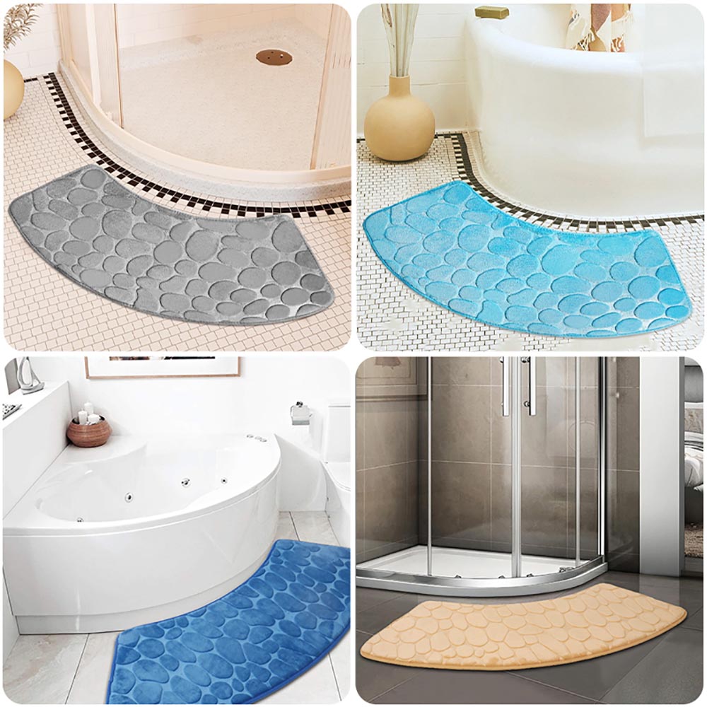 Quick Dry Water Absorbent Shower Carpet with Cobblestone Pattern