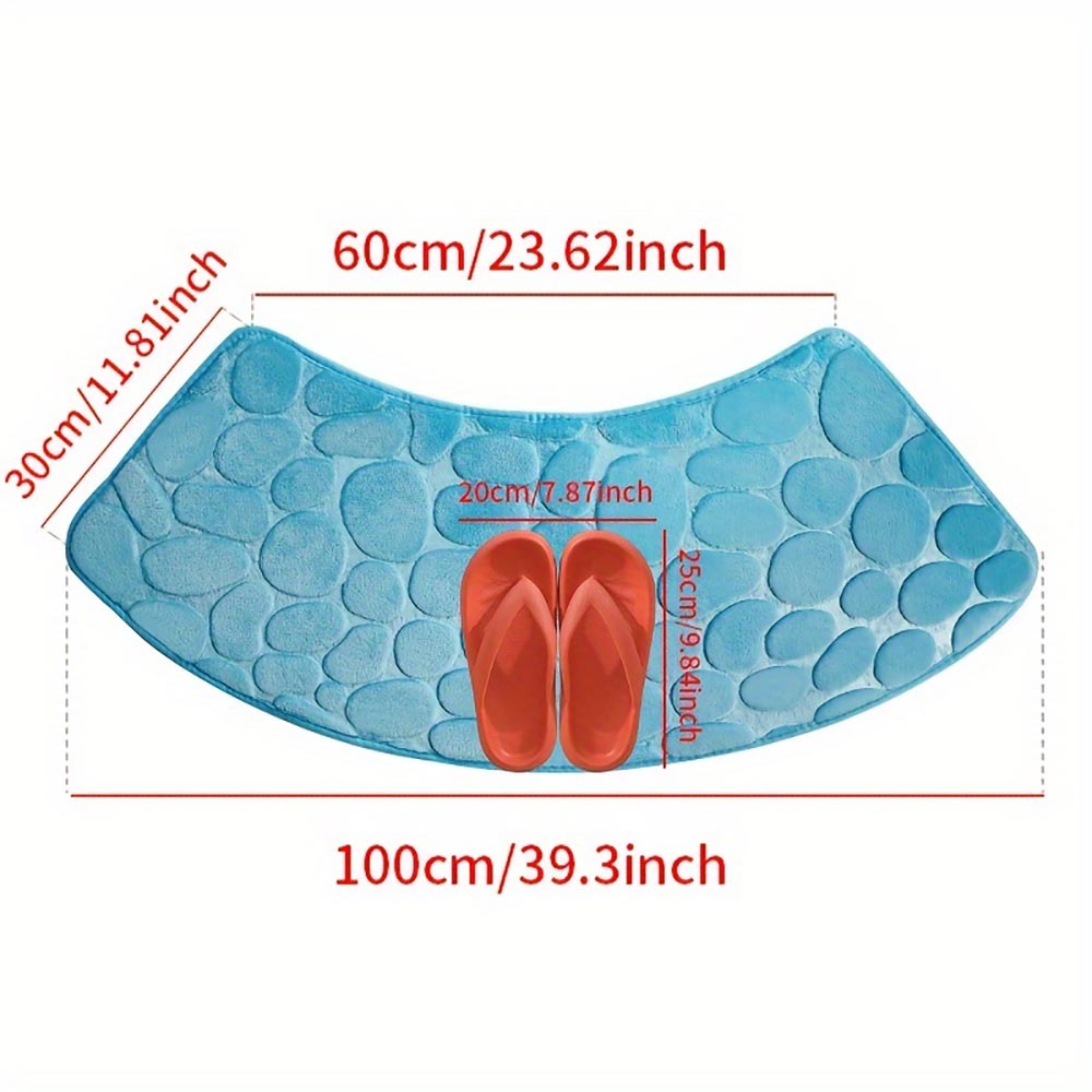 Quick Dry Water Absorbent Shower Carpet with Cobblestone Pattern