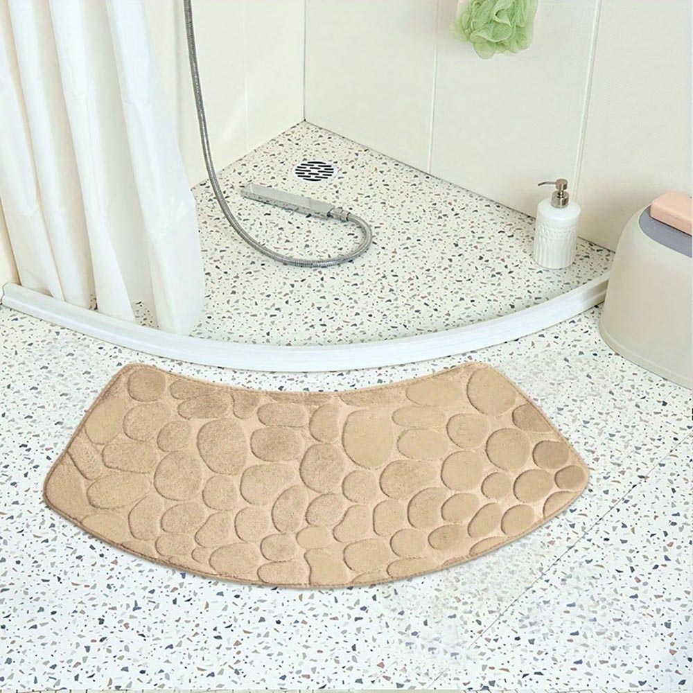 Quick Dry Water Absorbent Shower Carpet with Cobblestone Pattern