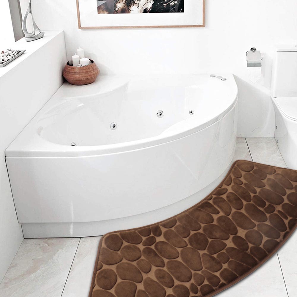 Quick Dry Water Absorbent Shower Carpet with Cobblestone Pattern