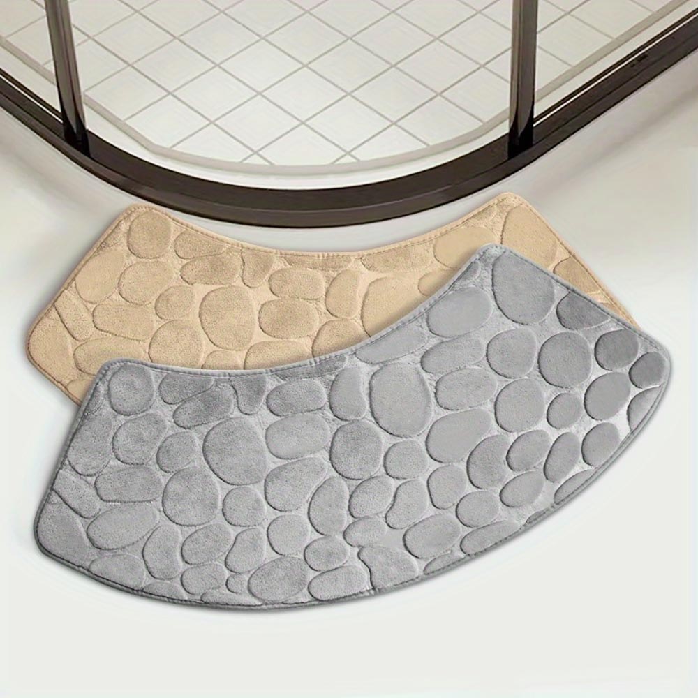 Quick Dry Water Absorbent Shower Carpet with Cobblestone Pattern