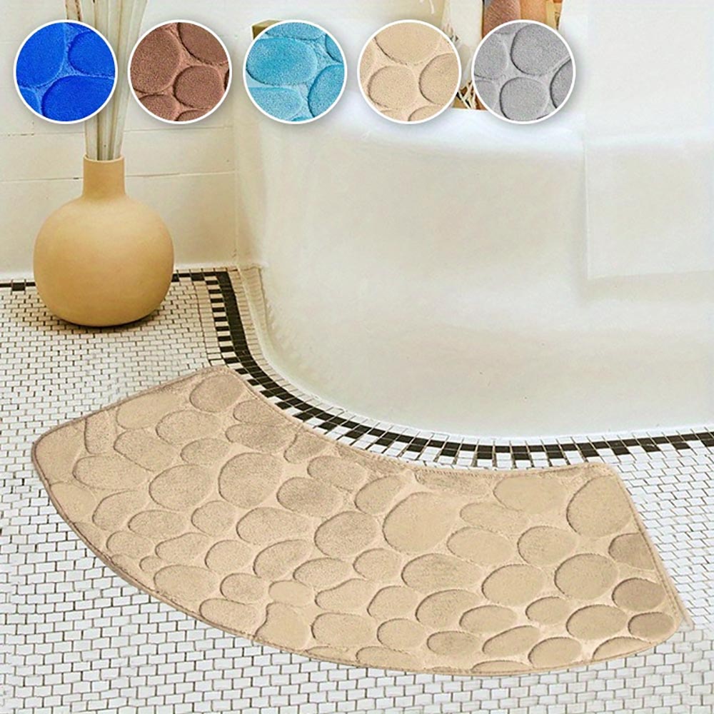 Quick Dry Water Absorbent Shower Carpet with Cobblestone Pattern