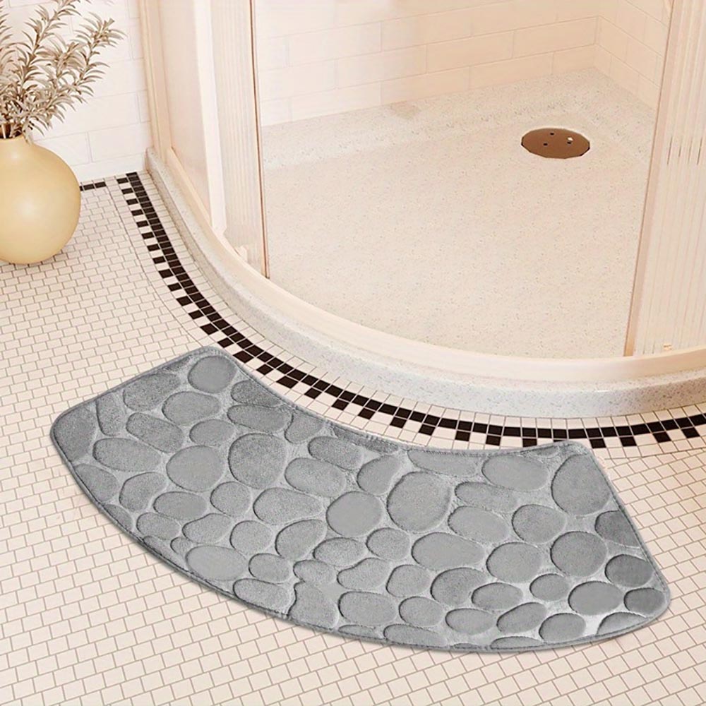 Quick Dry Water Absorbent Shower Carpet with Cobblestone Pattern