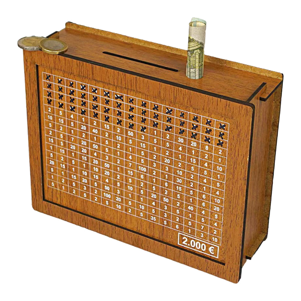 Large Capacity Wooden Piggy Bank Cash Box with Counter - Suitable for EURO