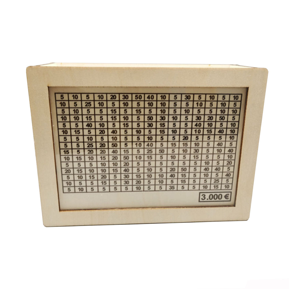 Large Capacity Wooden Piggy Bank Cash Box with Counter - Suitable for EURO