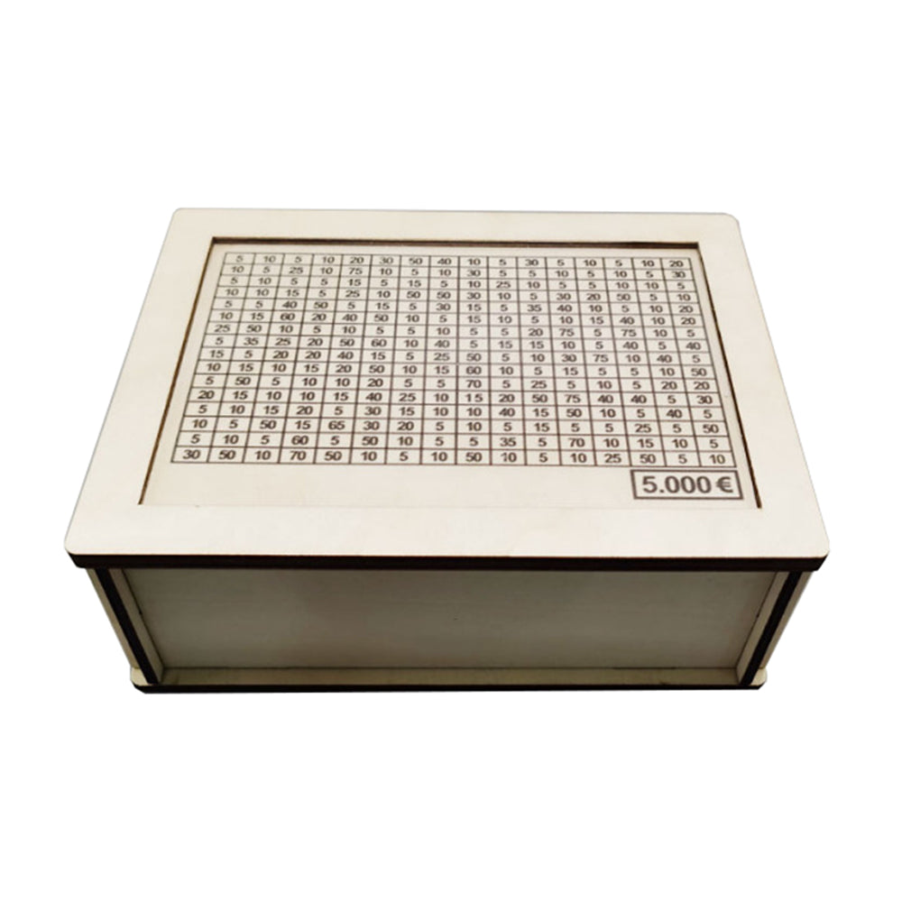 Large Capacity Wooden Piggy Bank Cash Box with Counter - Suitable for EURO
