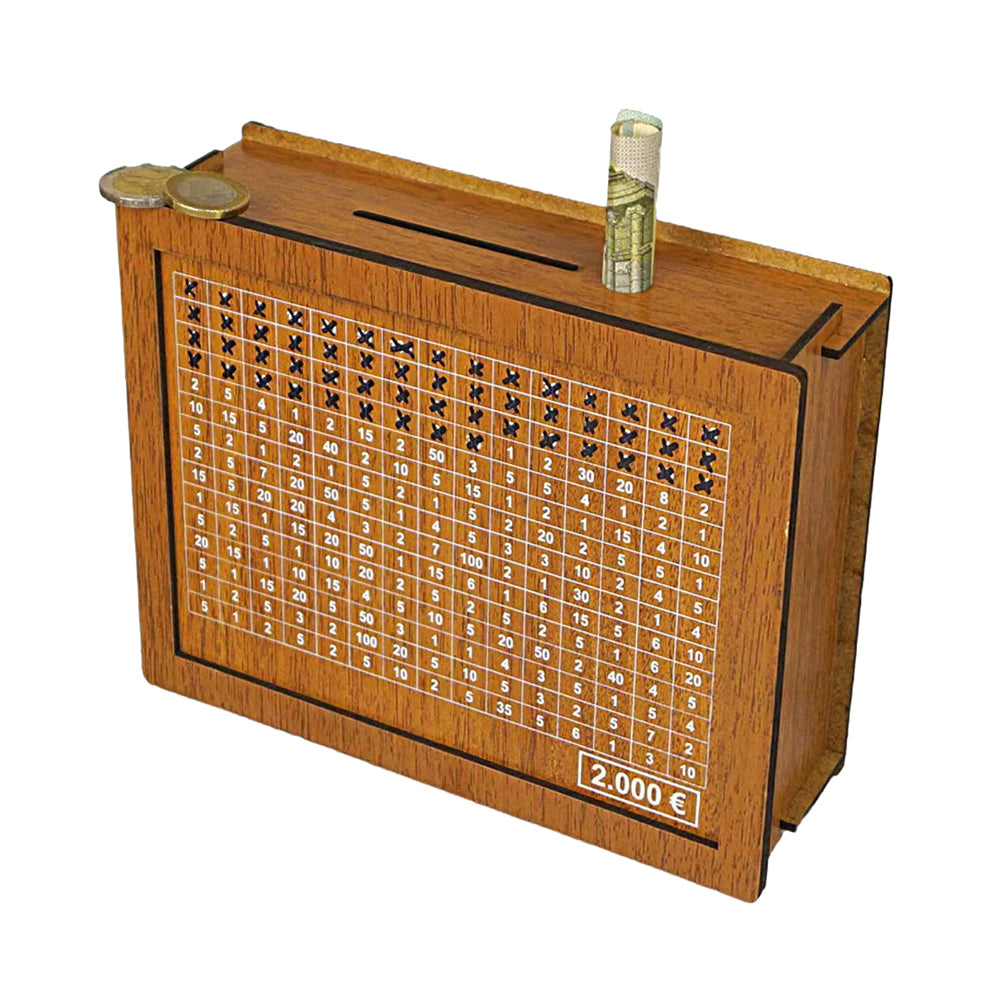 Large Capacity Wooden Piggy Bank Cash Box with Counter - Suitable for EURO