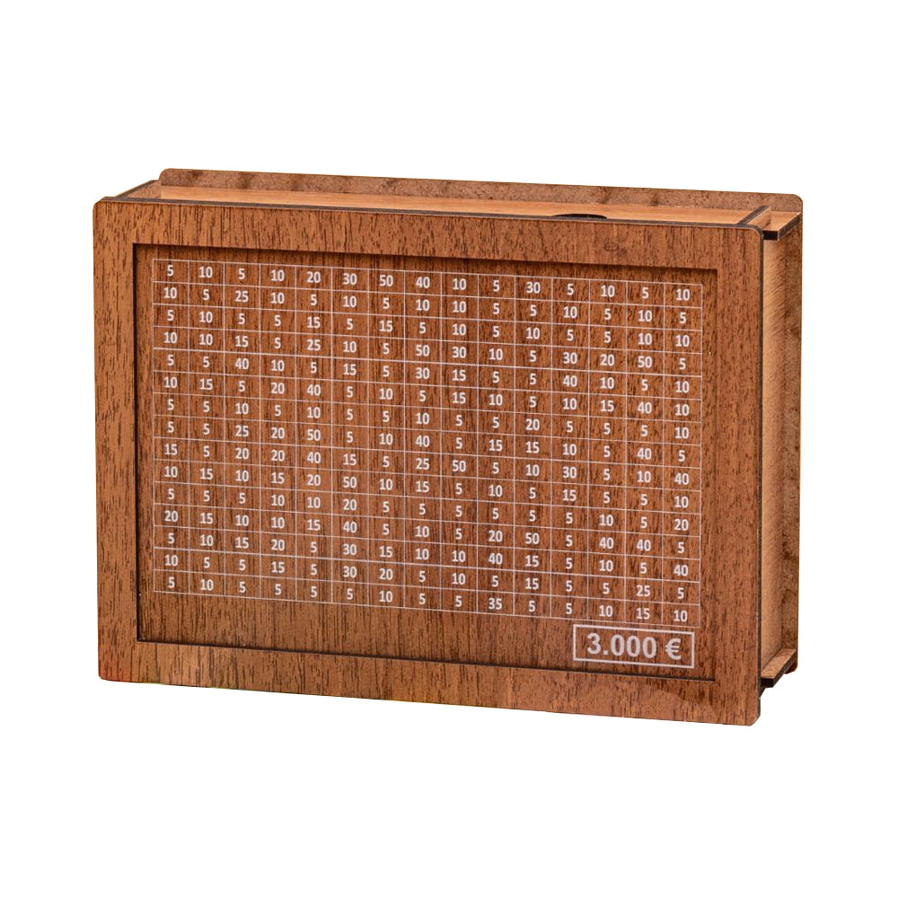 Large Capacity Wooden Piggy Bank Cash Box with Counter - Suitable for EURO