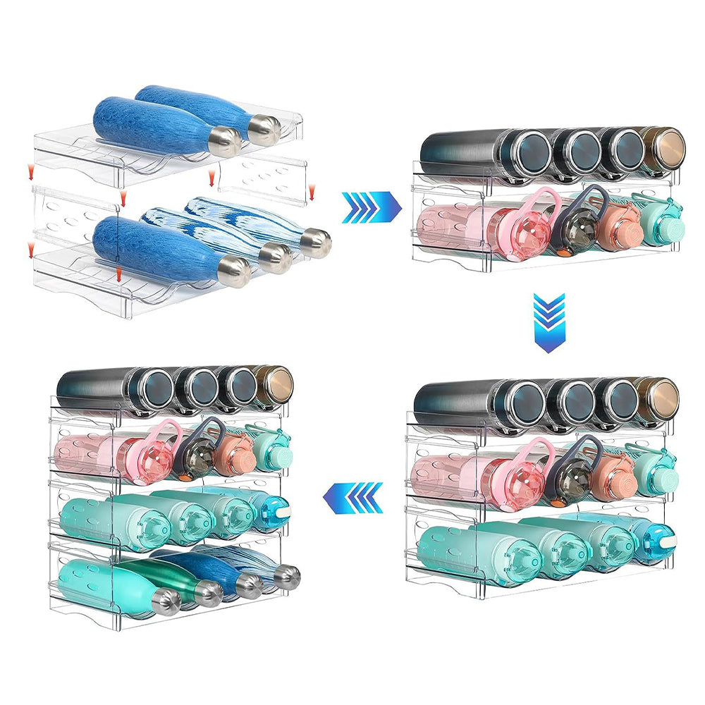 Space-Saving Tire Stackable Water Bottle Organizer Rack - Holds 6/8/12/16 Bottles Securely