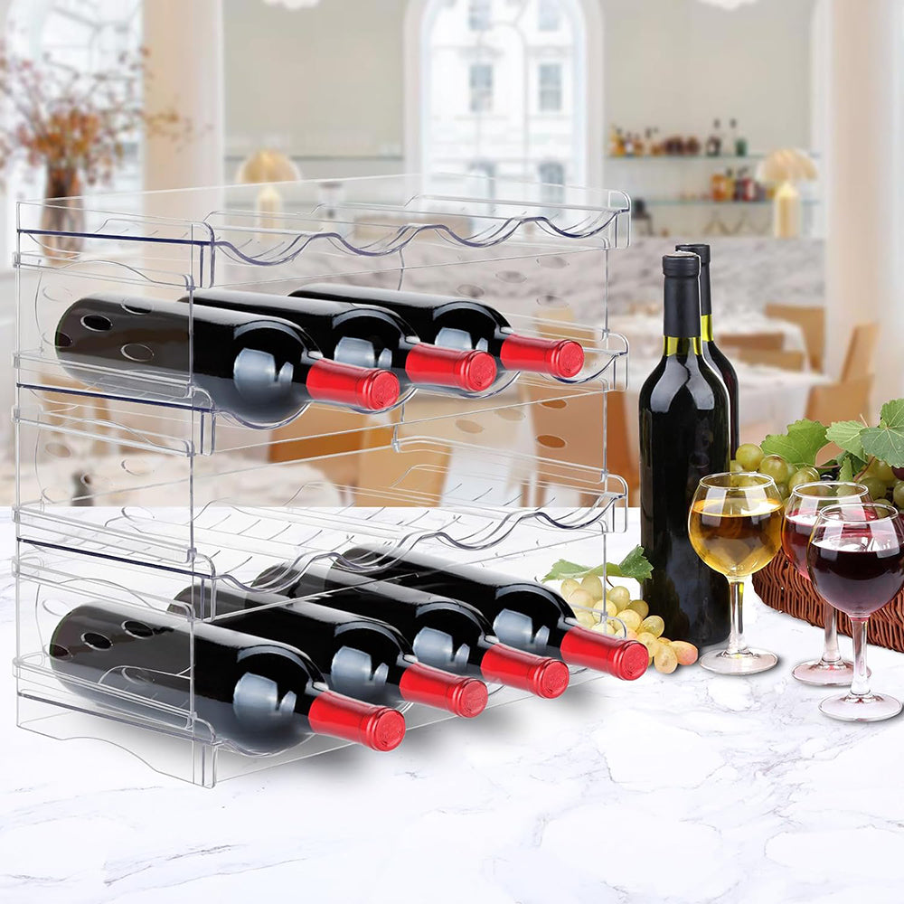 Space-Saving Tire Stackable Water Bottle Organizer Rack - Holds 6/8/12/16 Bottles Securely