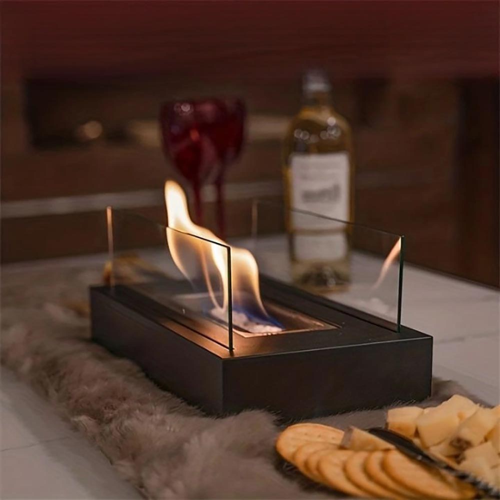 Indoor Outdoor Tabletop Rectangular Alcohol Fireplace
