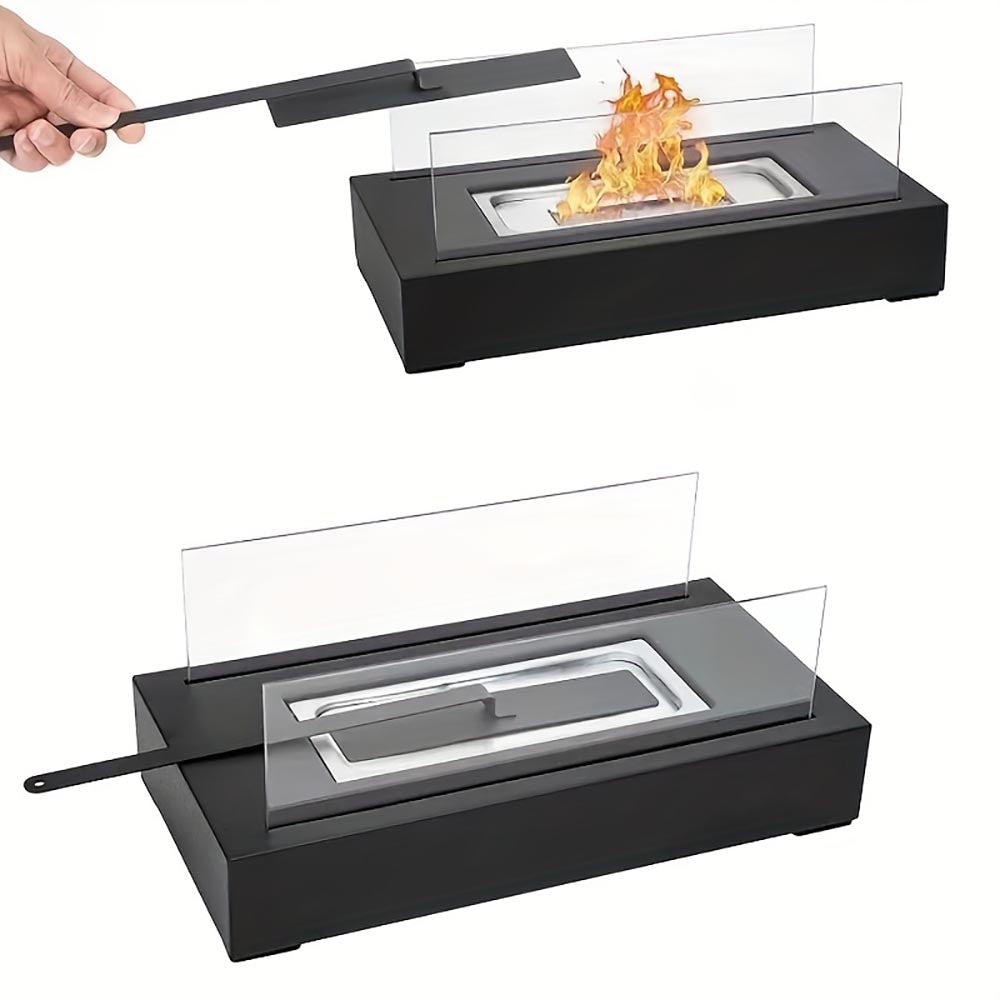 Indoor Outdoor Tabletop Rectangular Alcohol Fireplace