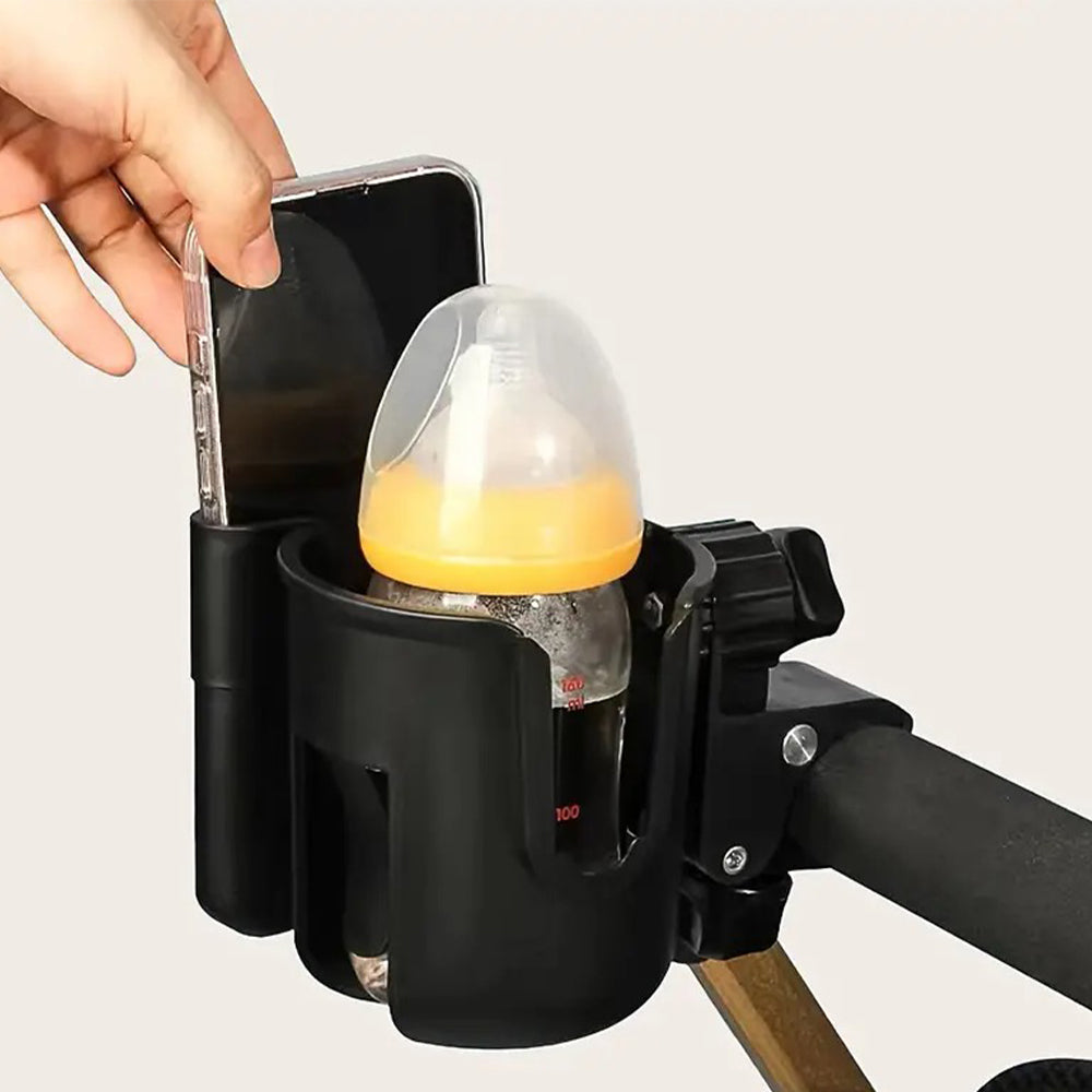 Convenient 2-in-1 Stroller Cup and Phone Holder for On-the-Go Parenting