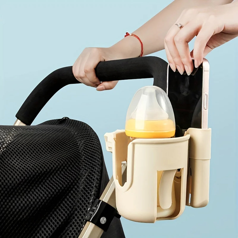 Convenient 2-in-1 Stroller Cup and Phone Holder for On-the-Go Parenting