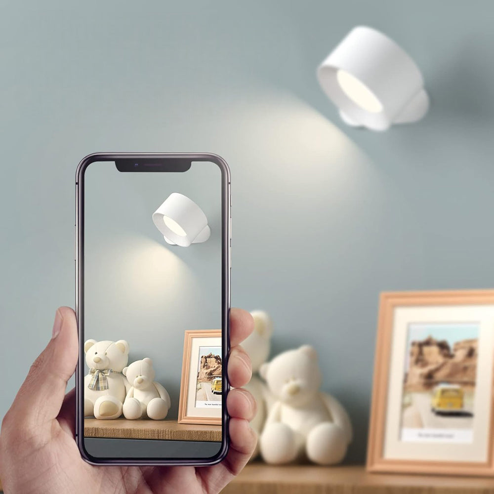 360° Rotatable Dimmable Touch Control Magnetic Ball Light LED Wall Sconce - USB Rechargeable