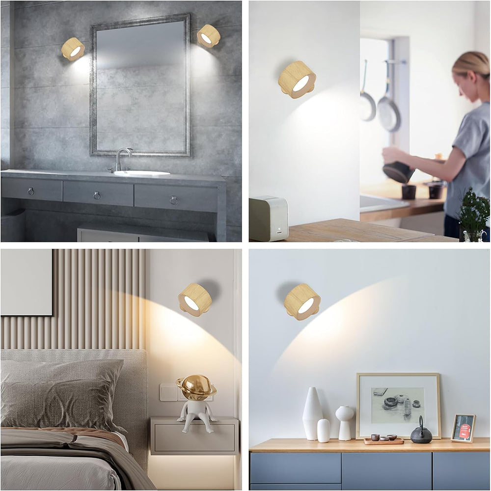 360° Rotatable Dimmable Touch Control Magnetic Ball Light LED Wall Sconce - USB Rechargeable