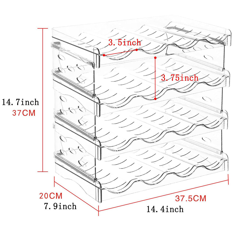 Space-Saving Tire Stackable Water Bottle Organizer Rack - Holds 6/8/12/16 Bottles Securely