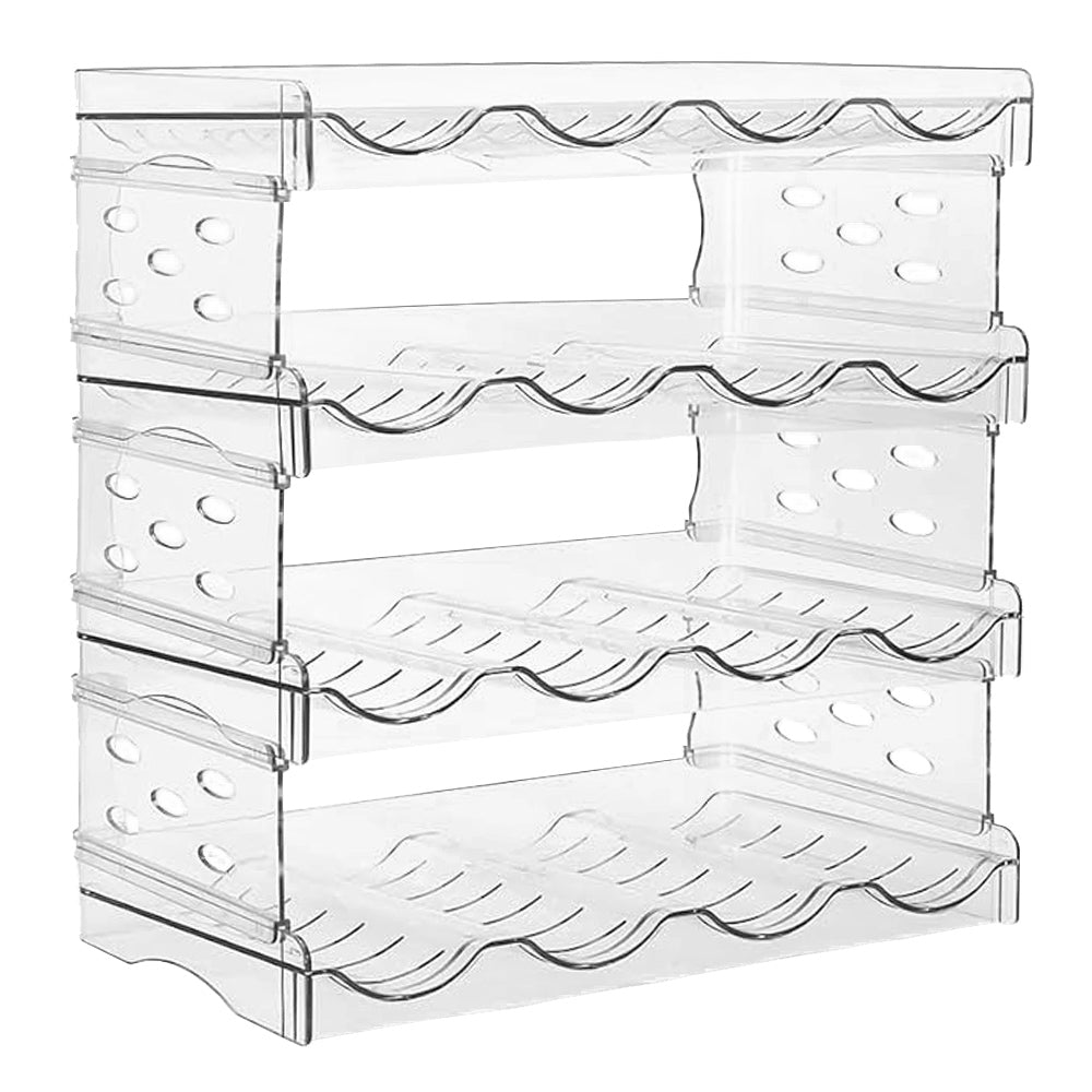 Space-Saving Tire Stackable Water Bottle Organizer Rack - Holds 6/8/12/16 Bottles Securely