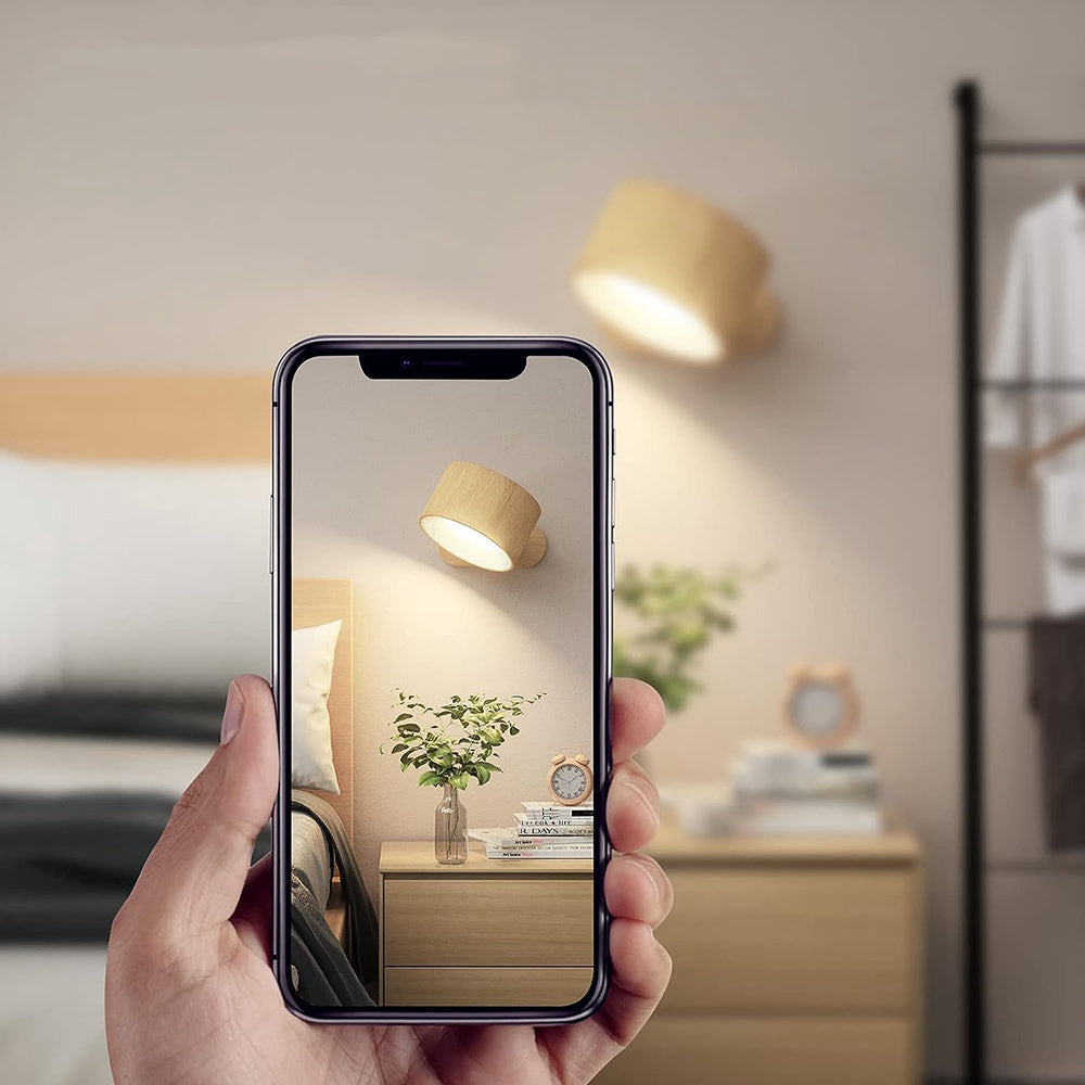 360° Rotatable Dimmable Touch Control Magnetic Ball Light LED Wall Sconce - USB Rechargeable