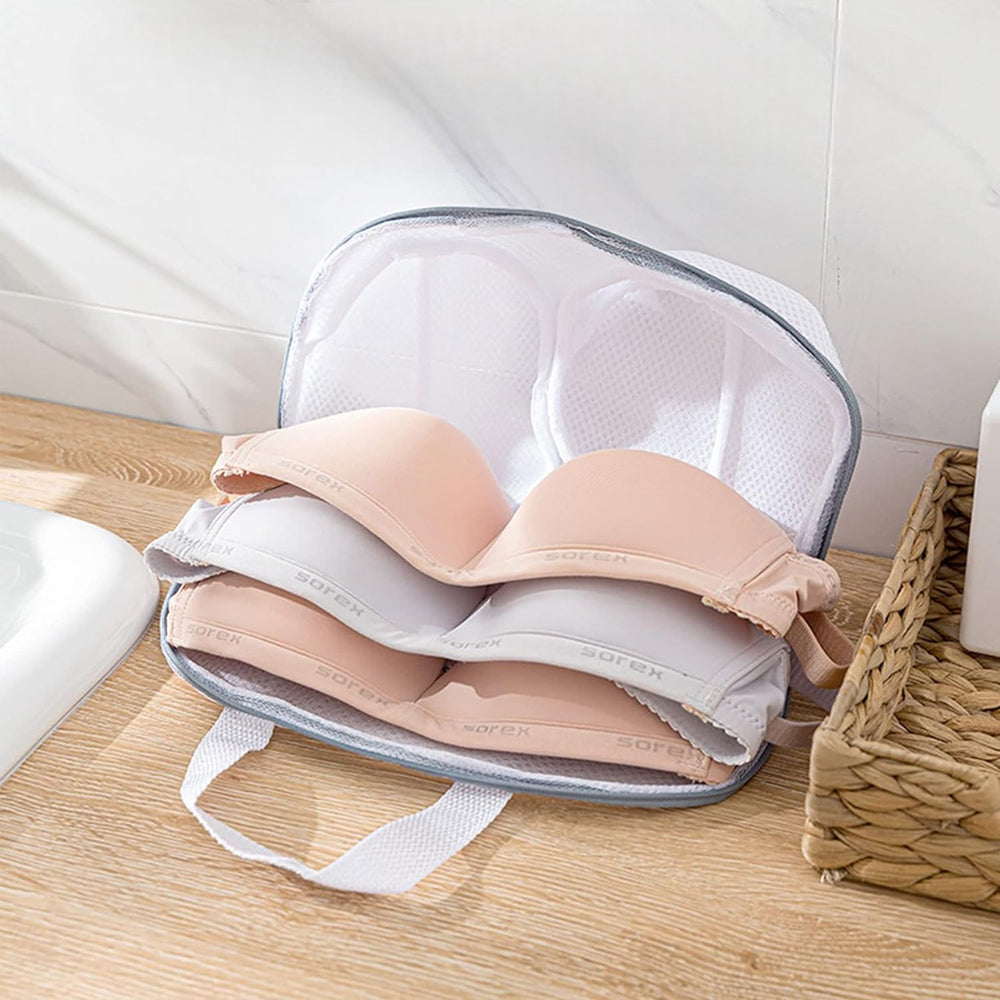 High Permeability Mesh Bra-shaped Lingerie Laundry Bags With Handle And Zipper