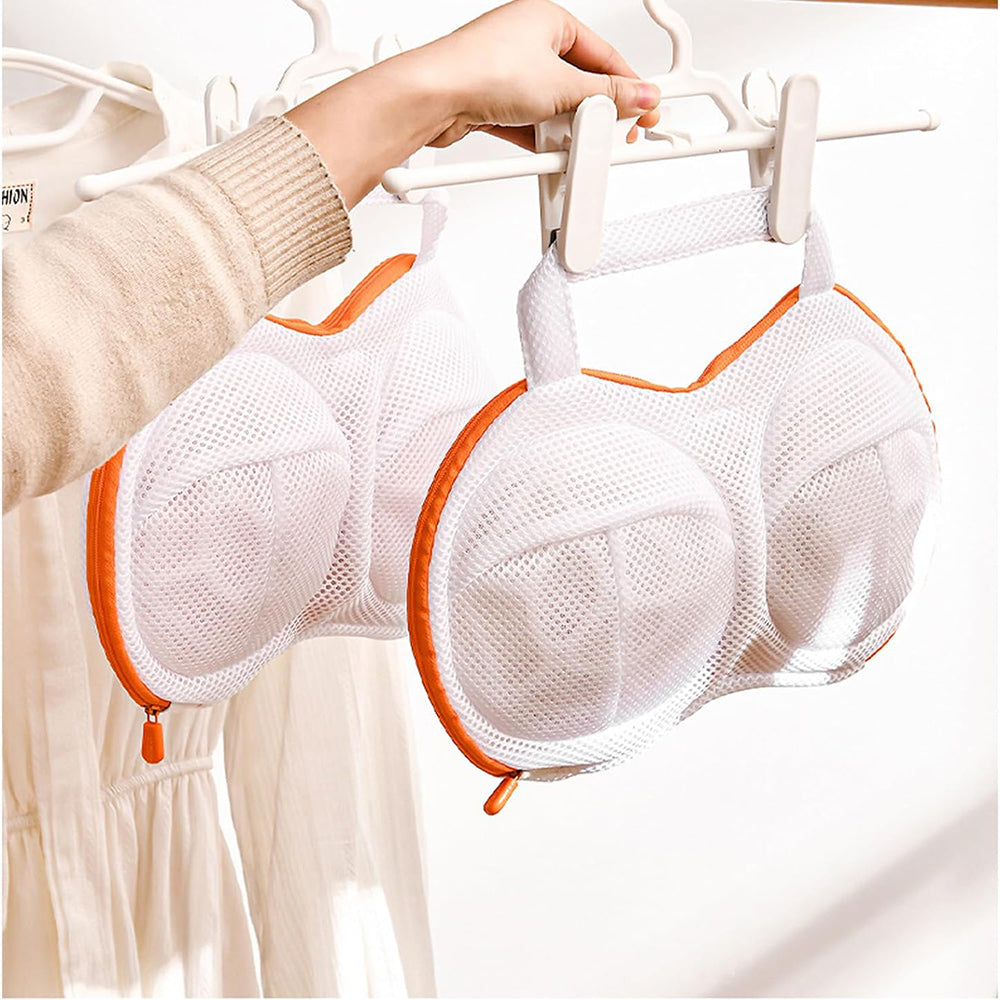 High Permeability Mesh Bra-shaped Lingerie Laundry Bags With Handle And Zipper