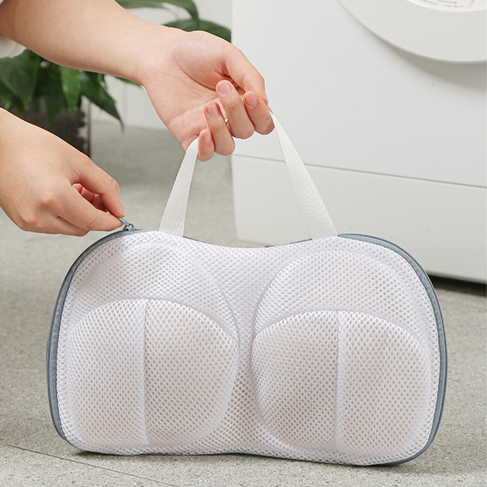 High Permeability Mesh Bra-shaped Lingerie Laundry Bags With Handle And Zipper