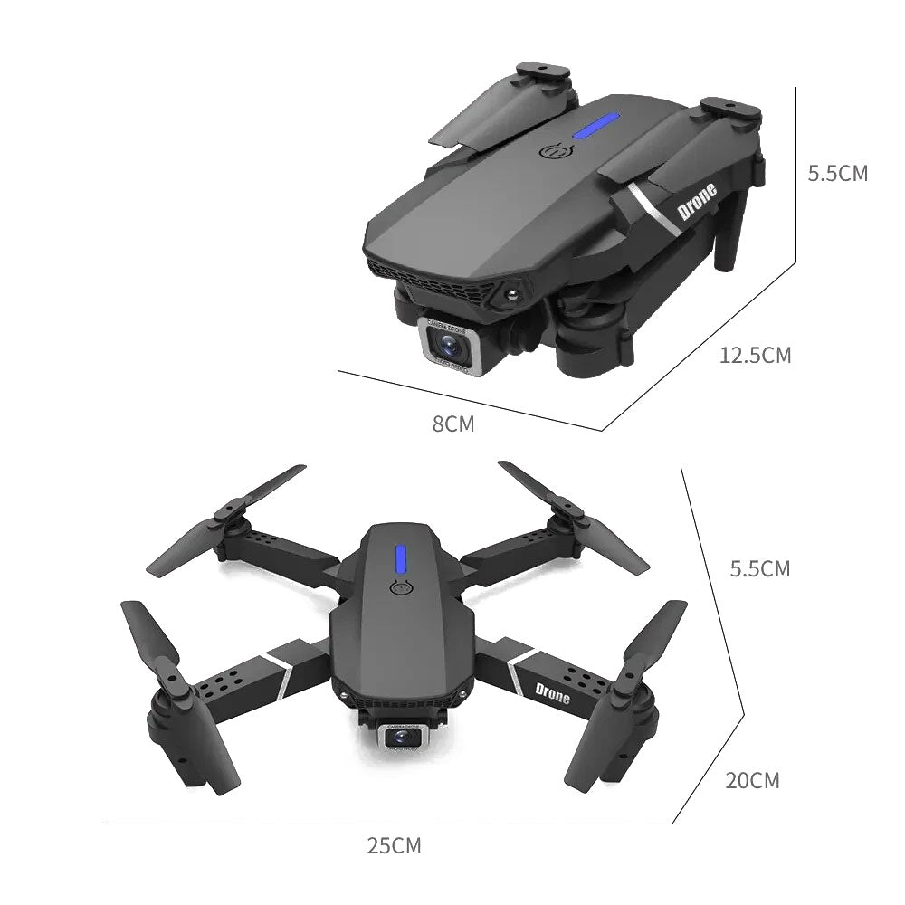 1080P Wide Angle Dual HD Foldable E88Pro 4K RC Drone