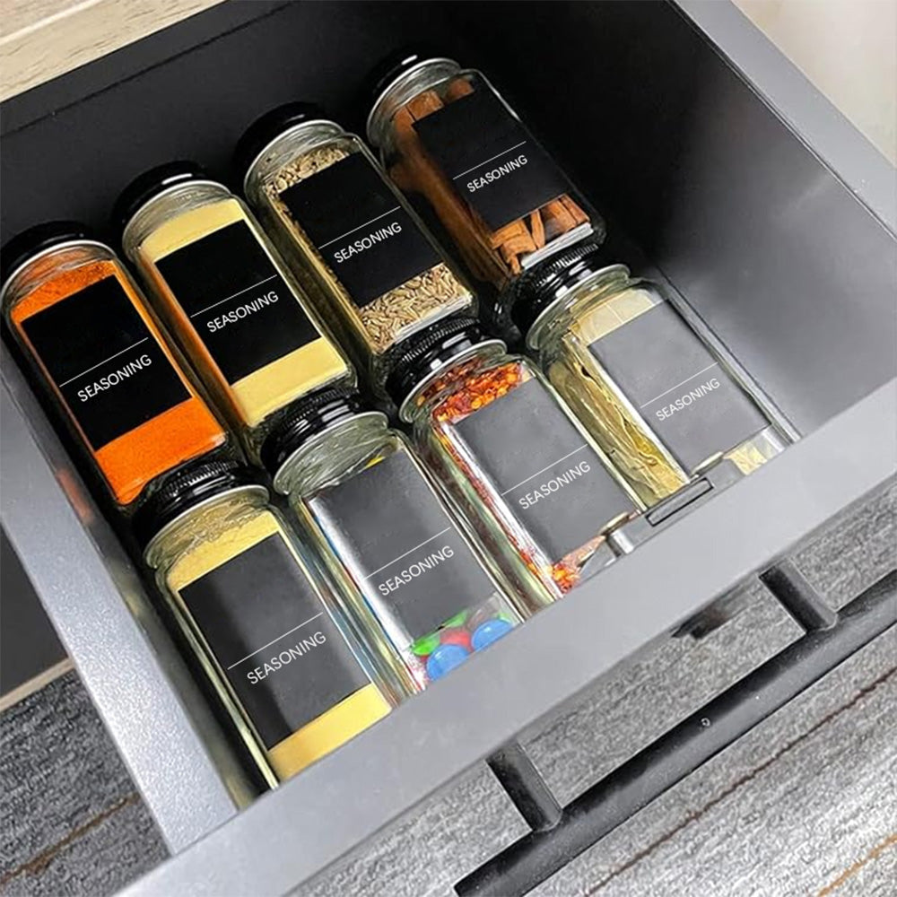 STORFEX 24-Pack 120ml Glass Spice Jars with Labels