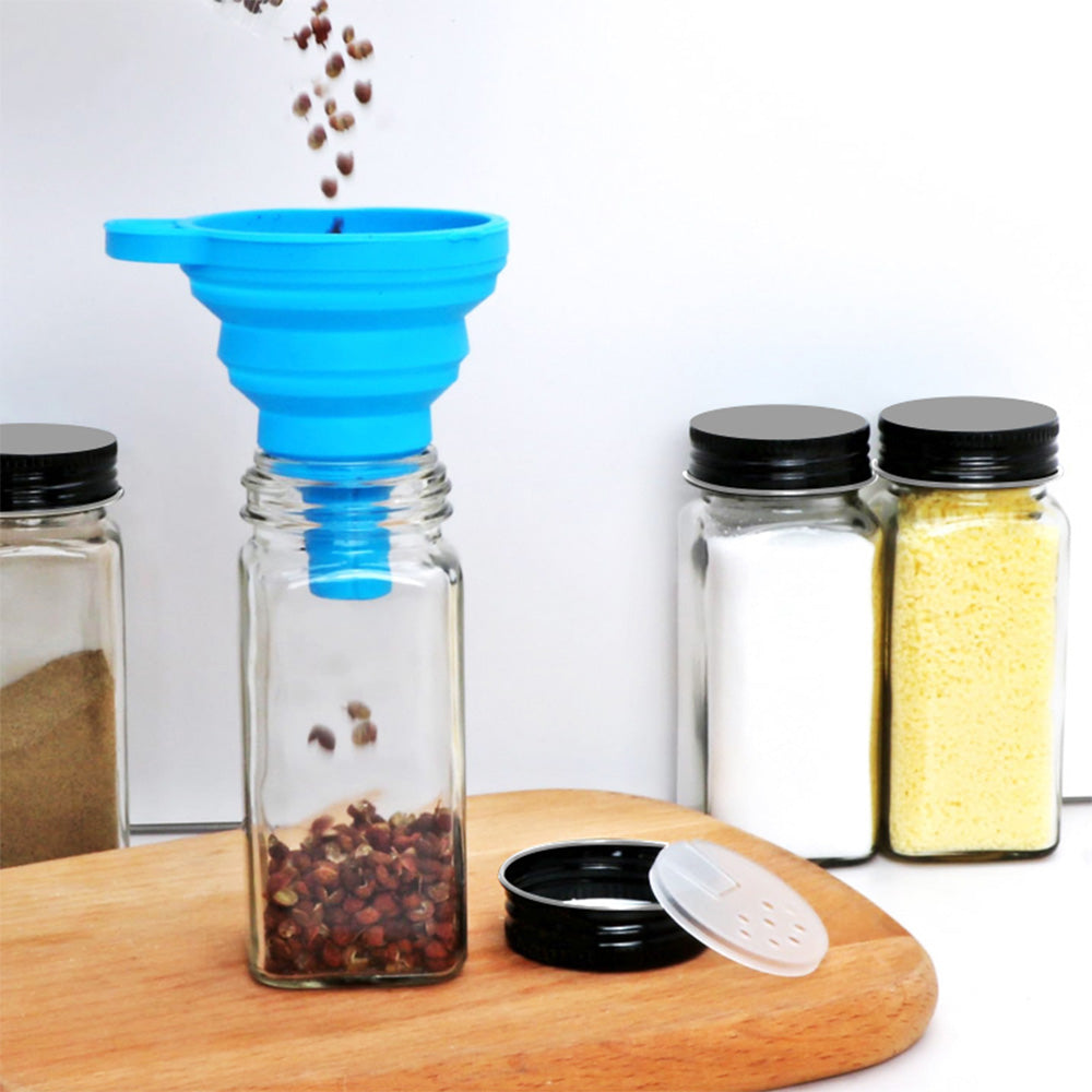 STORFEX 24-Pack 120ml Glass Spice Jars with Labels