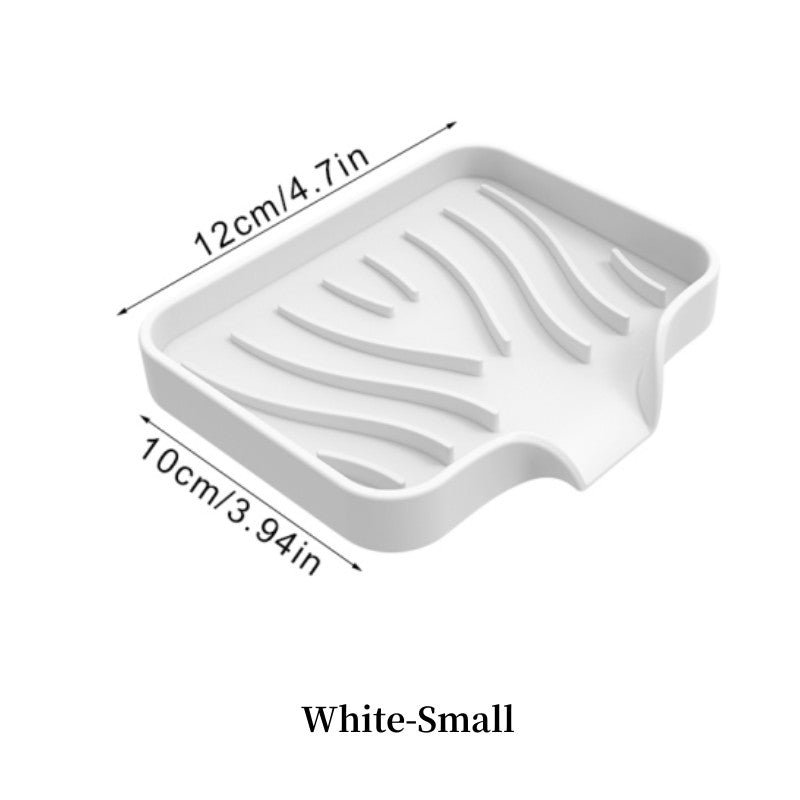 Free Punch Silicone Drain Soap Box Anti-slip Sink Tray