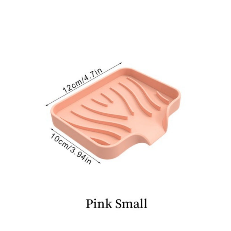 Free Punch Silicone Drain Soap Box Anti-slip Sink Tray