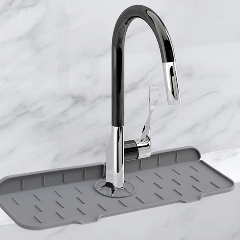 Silicone Faucet Handle Drip Catcher Tray Mat Dish Soap Sponge Holder