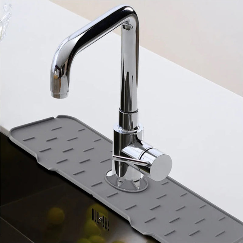 Silicone Faucet Handle Drip Catcher Tray Mat Dish Soap Sponge Holder