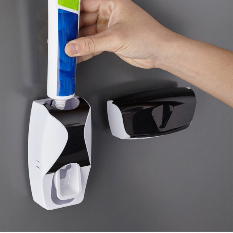 Wall Mounted Toothbrush Storage Rack with Toothpaste Squeezer