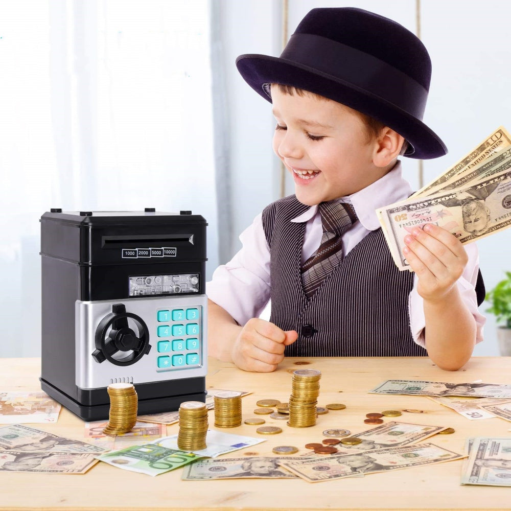 Electronic Piggy Bank Mini Safe Coins Cash Password Counter
