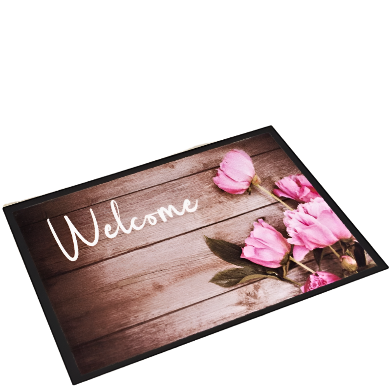 3D Wood Grain Flower Floor Mat Entrance Door Mat
