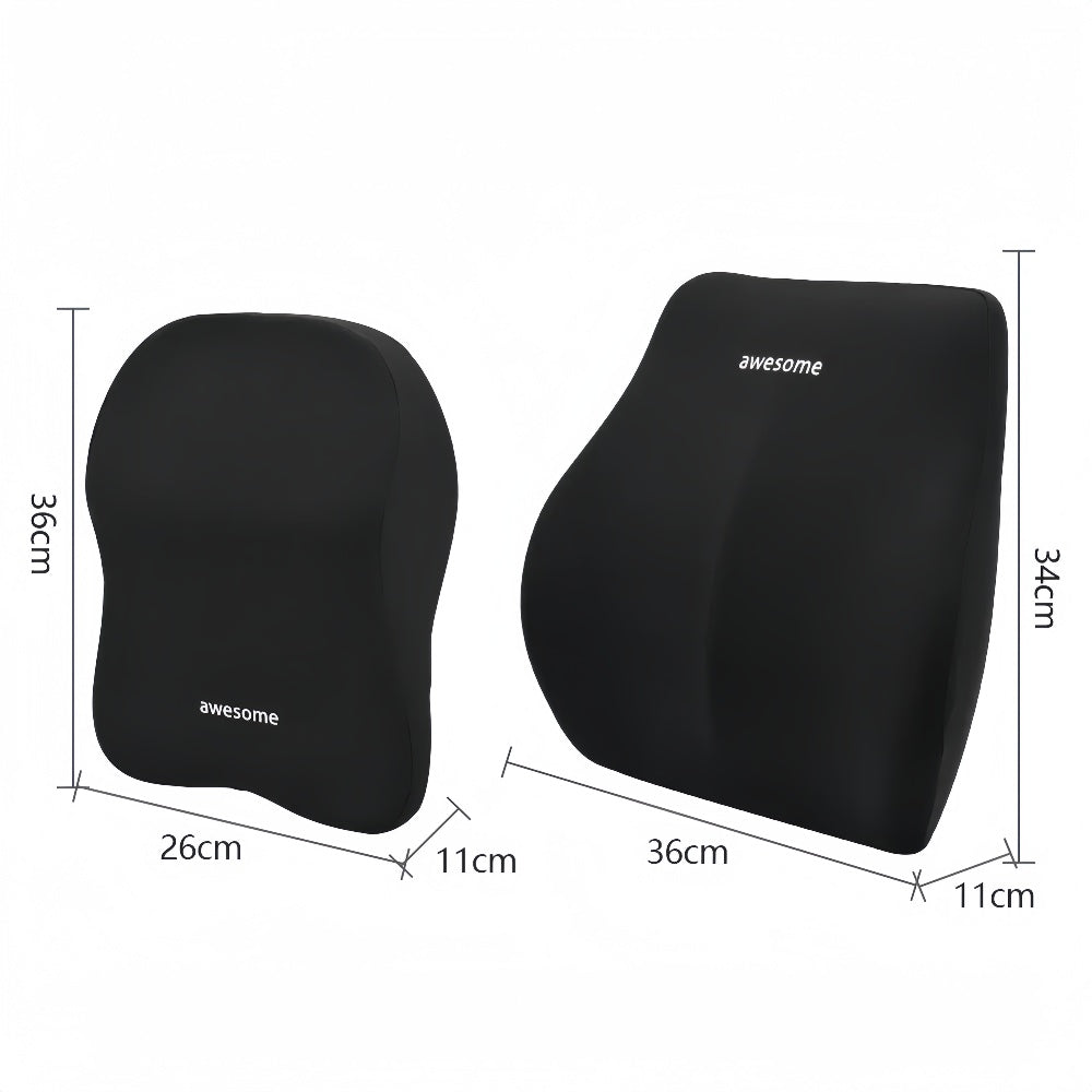 Car Lumbar Back Support Memory Foam Soft Headrest Neck Pillow Cushion