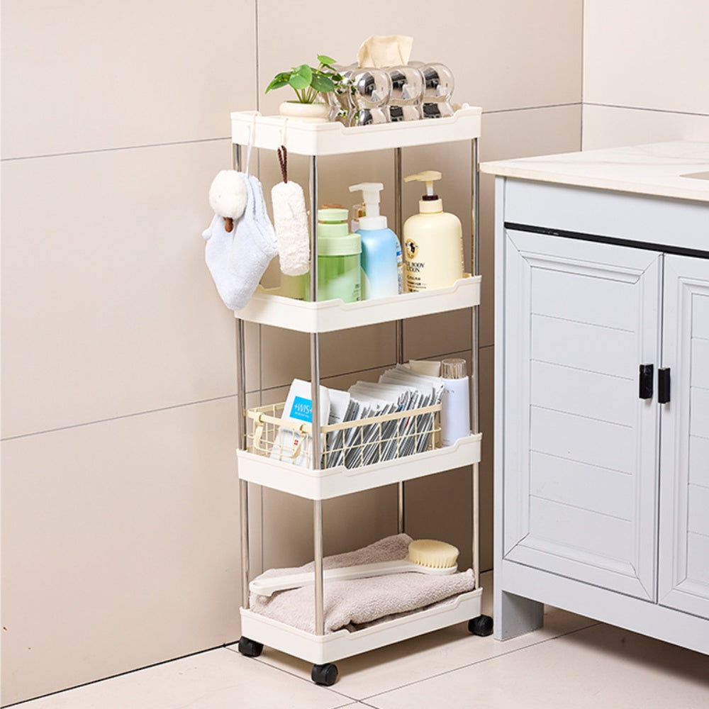 Multi-purpose Portable Bathroom Storage Rack on Wheels