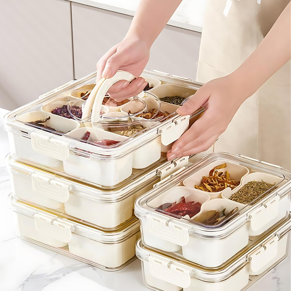 8-Grid Divided Serving Tray Storage Box
