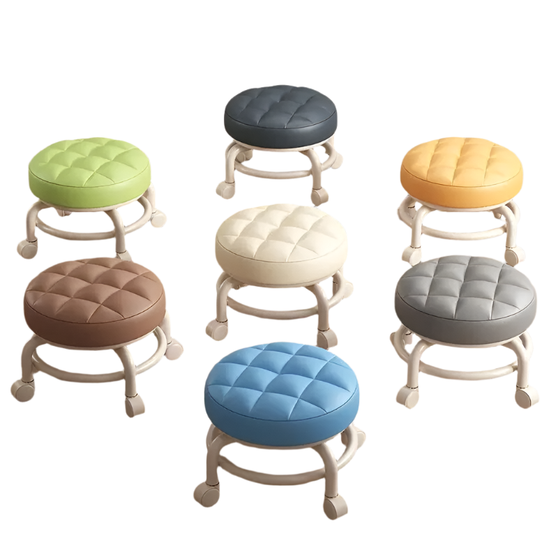 Multi-Functional Pulley Low Stool with Universal Wheels