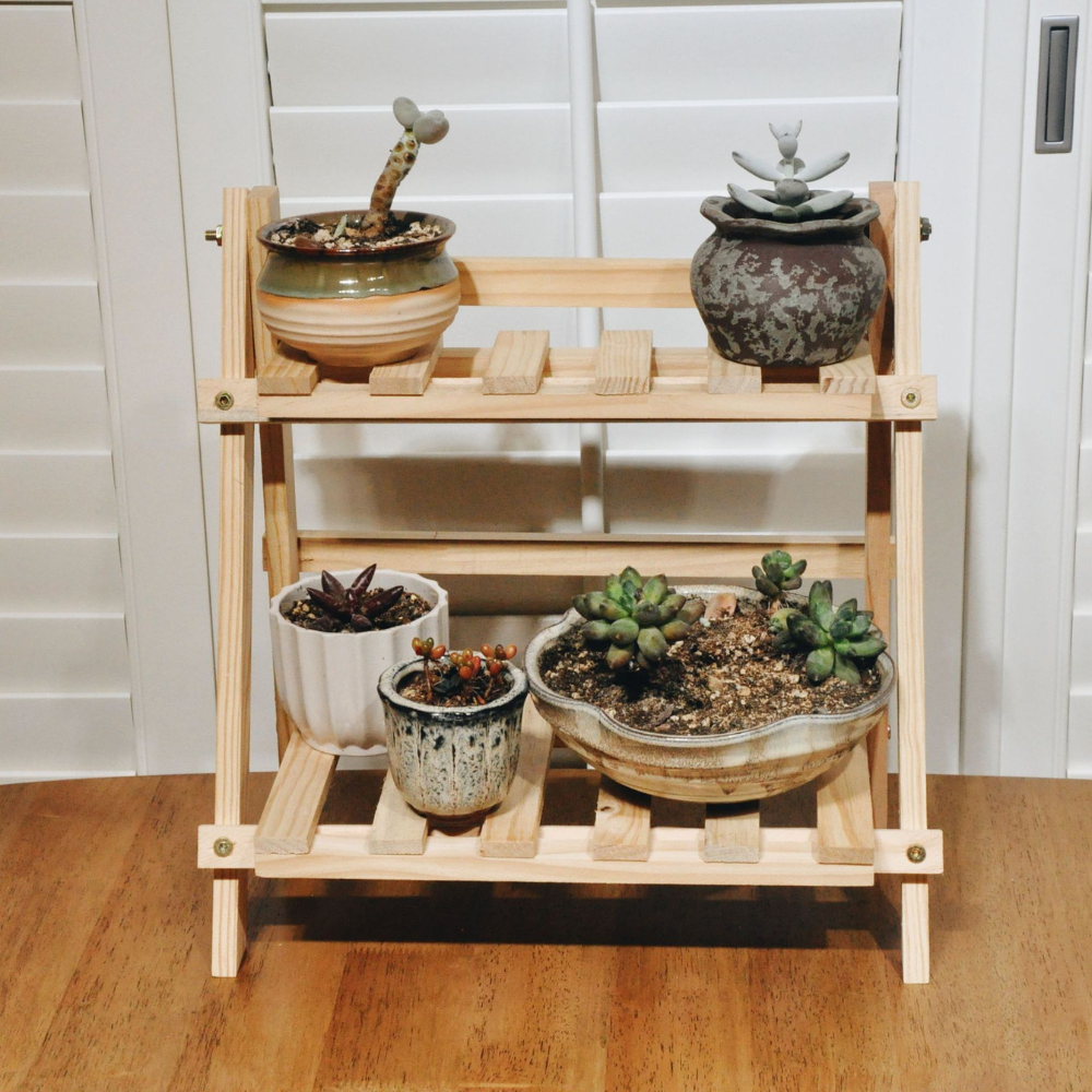 2-Tier Wooden Desktop Storage Shelf