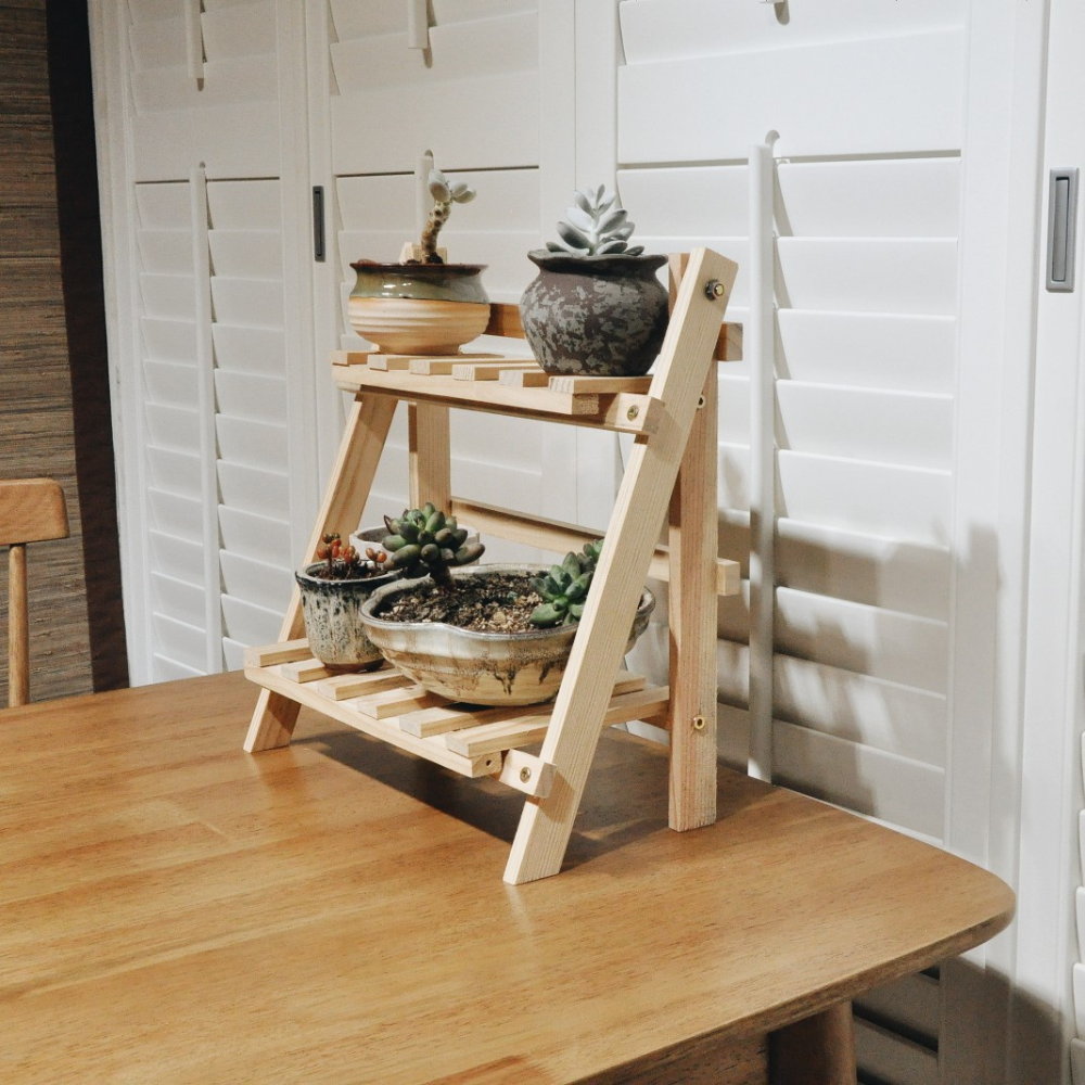 2-Tier Wooden Desktop Storage Shelf