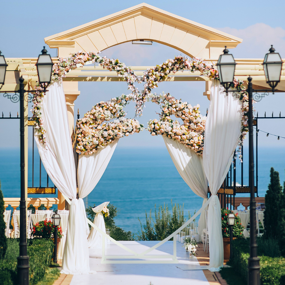 Heart Shaped White Metal Balloon Arch Stand Frame Display Kit for Wedding