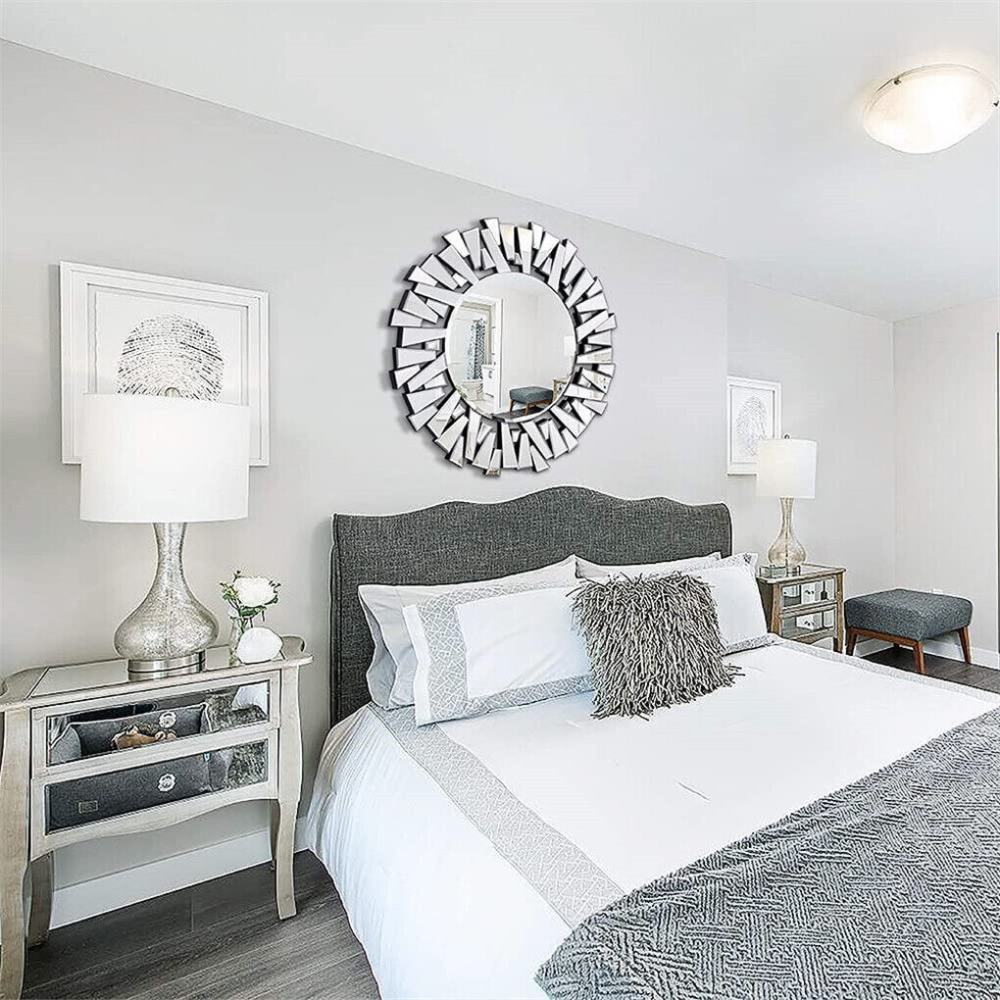 Stunning 32 Silver Round Wall Mirror