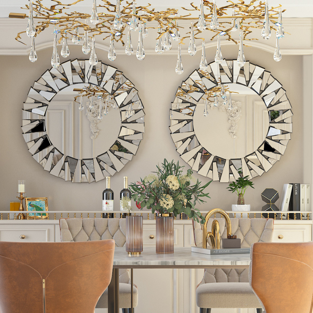 Stunning 32 Silver Round Wall Mirror